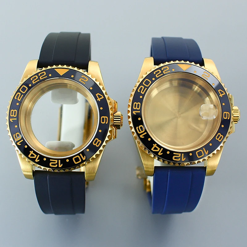 40mm Mechanical Watch Case Strap Sloping Bezel Sapphire Crystal for Seiko NH35 NH36 NH34 Miyota8215 ETA2824 Movement GMT MASTER