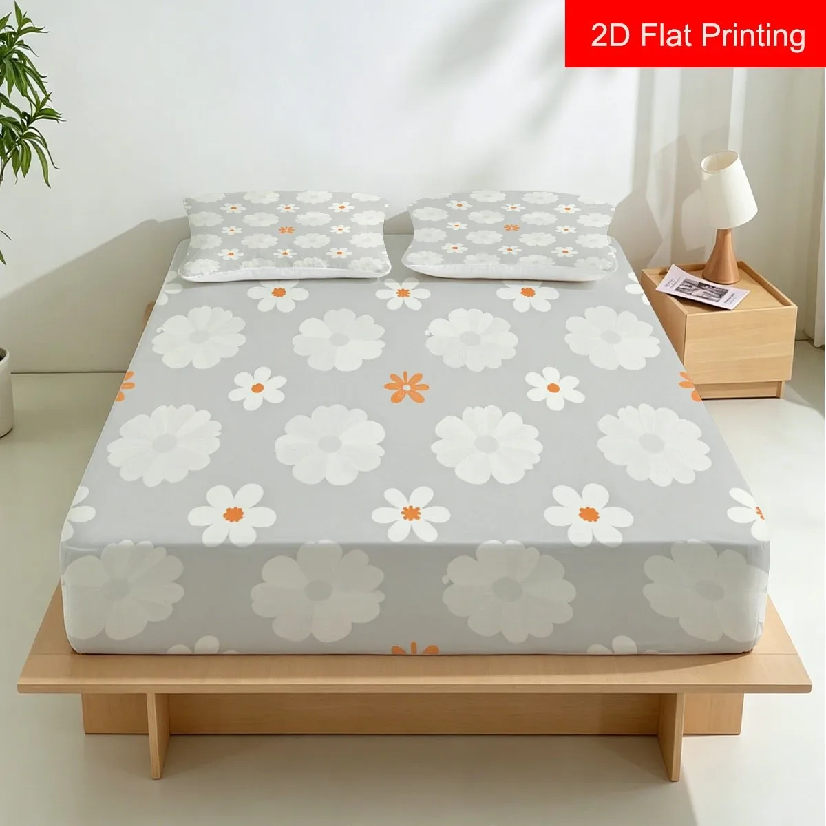 3-Piece Mattress Protector Set, Suitable for Bedroom with Floral Patterns, Available in Various Sizes, Bedroom Bedding, Mattress Protective Cover, Stain-Resistant, Mattress Protector Cover. Suitable for All Seasons, Machine Washable, Easy to Care For, Suitable for Home Bedrooms, a Must-Have for Dormitories and Rentals, Master Bedroom and Guest Room Decoration, Dust-Proof and Stain-Resistant, High Elasticity, Fits Various Sizes