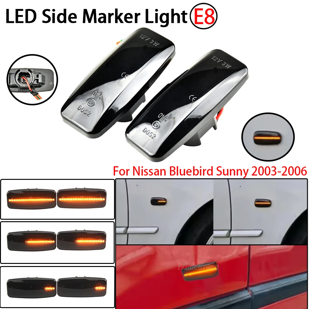 Dynamic Side Turn Signal Indicator Fit For Nissan Bluebird Sunny 2003-2006 Side Marker Lights