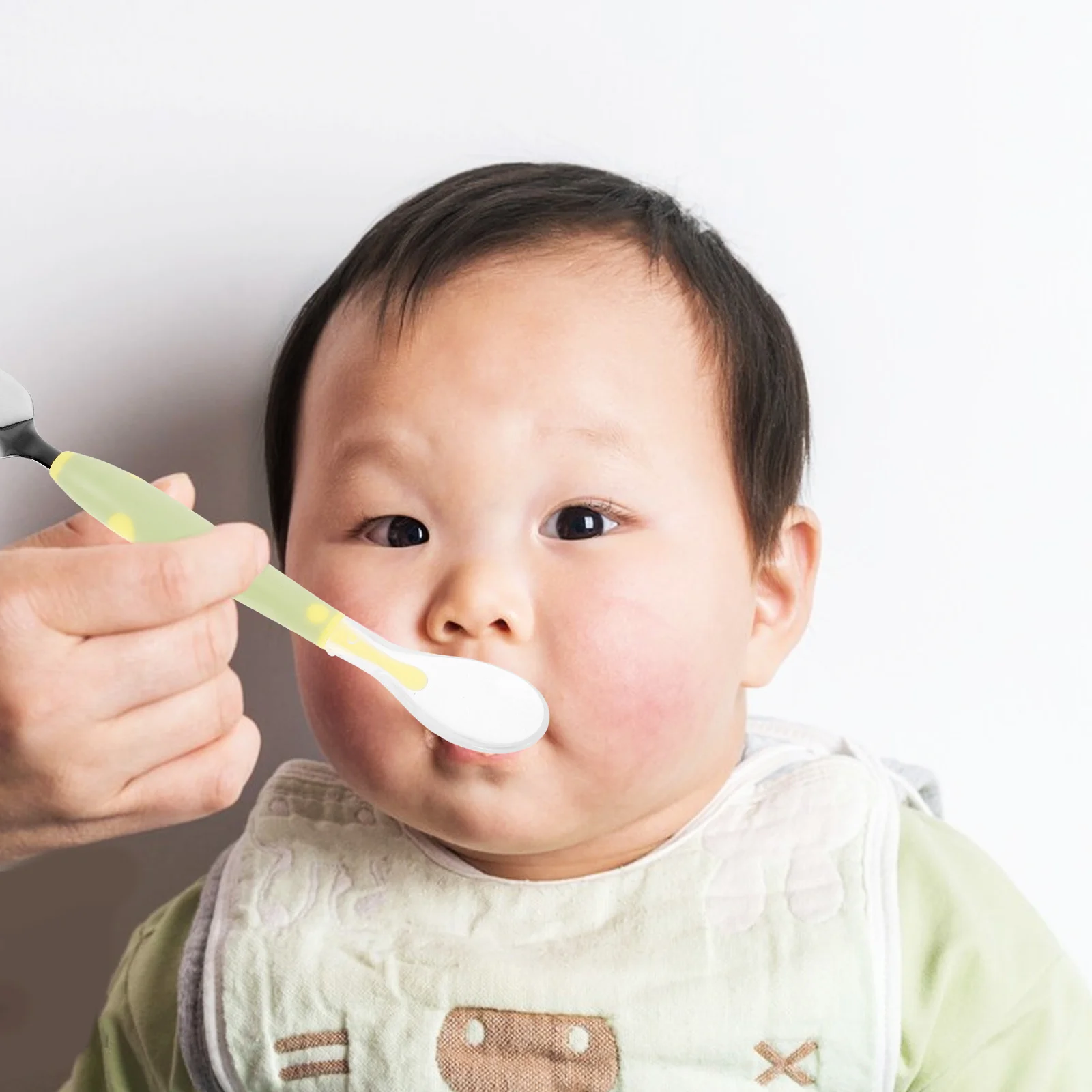 1 قطعة ملعقة تغذية الفاكهة سيليكون ملاعق الطفل تصميم مزدوج الرأس حافة ناعمة الغذاء الصف آمنة للطعام التكميلي #3