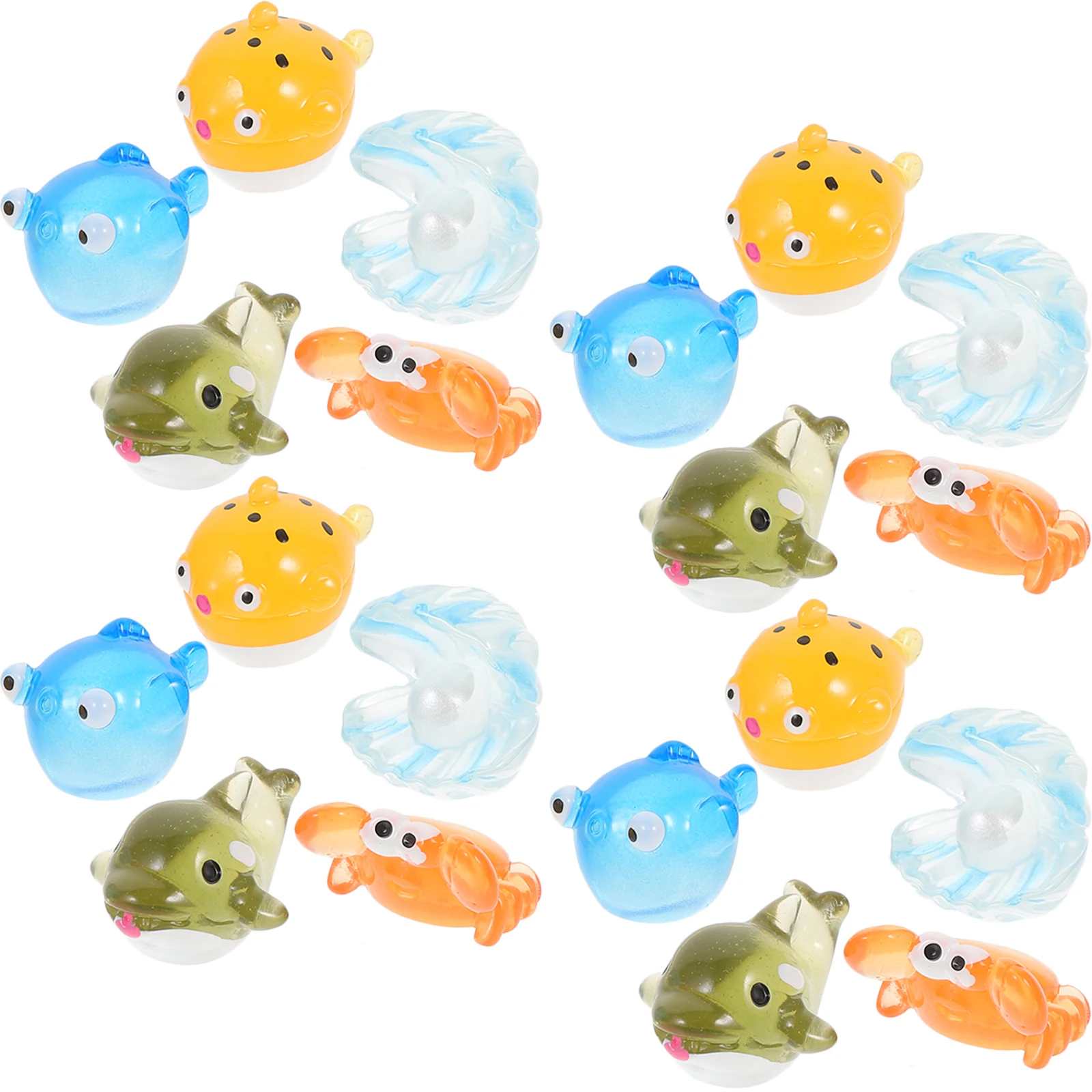 

25 Pcs Mini Sea Animal Statues Resin Figurines Tiny Decor Accessories for Micro L Succulents Tabletop Mini Garden Home