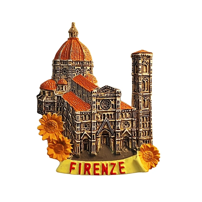 إيطاليا، فلورنسا، كاتدرائية نوتردام، مجسمة ثلاثية الأبعاد، هدايا تذكارية للسياحة، لوحة من الراتنج، ديكور منزلي، مغناطيس الثلاجة  #5