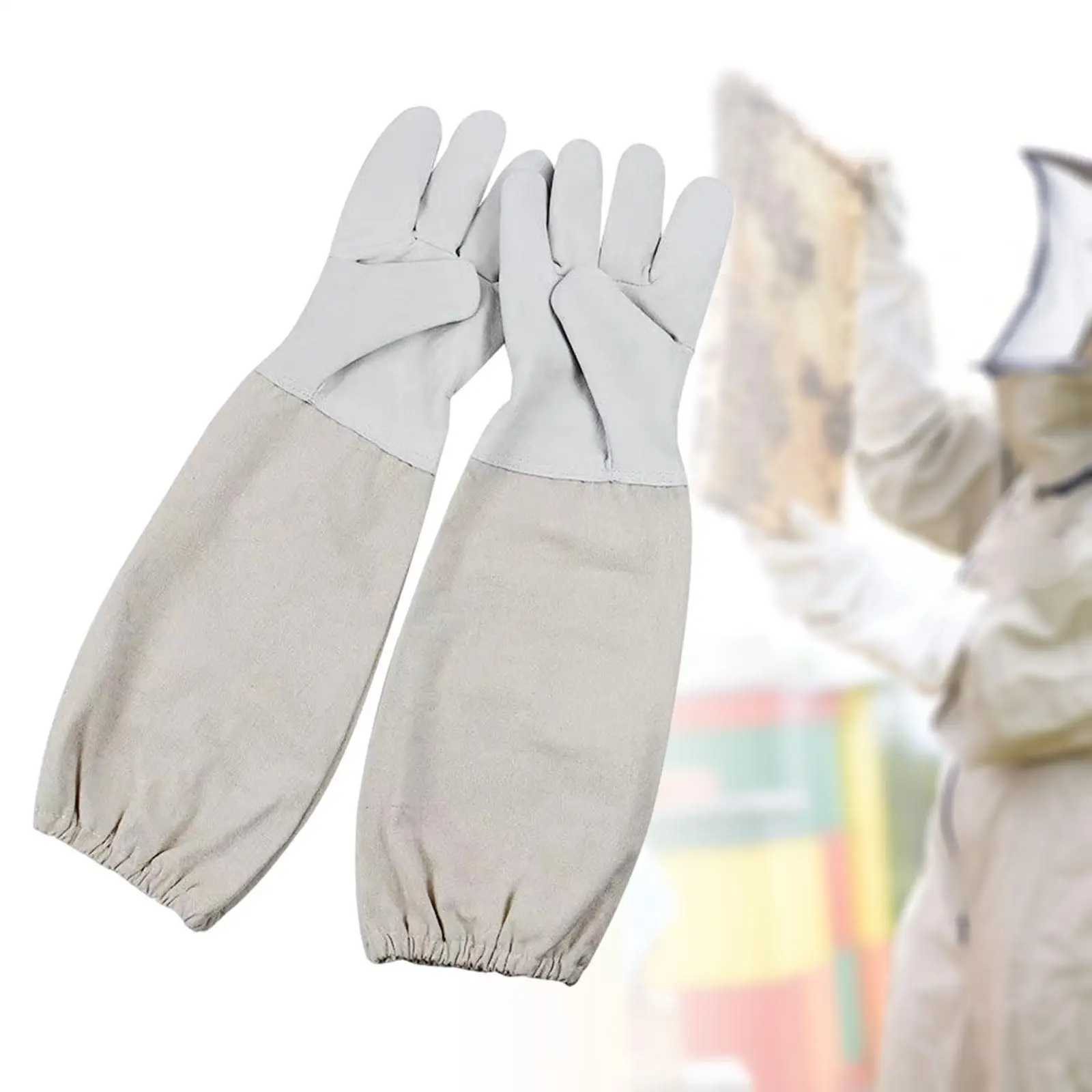 قطعتان من قفازات تربية النحل، قفازات تربية النحل، قابلة لإعادة الاستخدام، نحلة #6