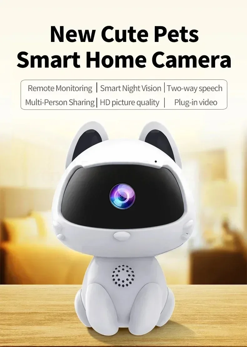 3MP Intelligent night vision two-way audio voice intercom wifi remote night vision pet cat home indoor baby monitoring camera