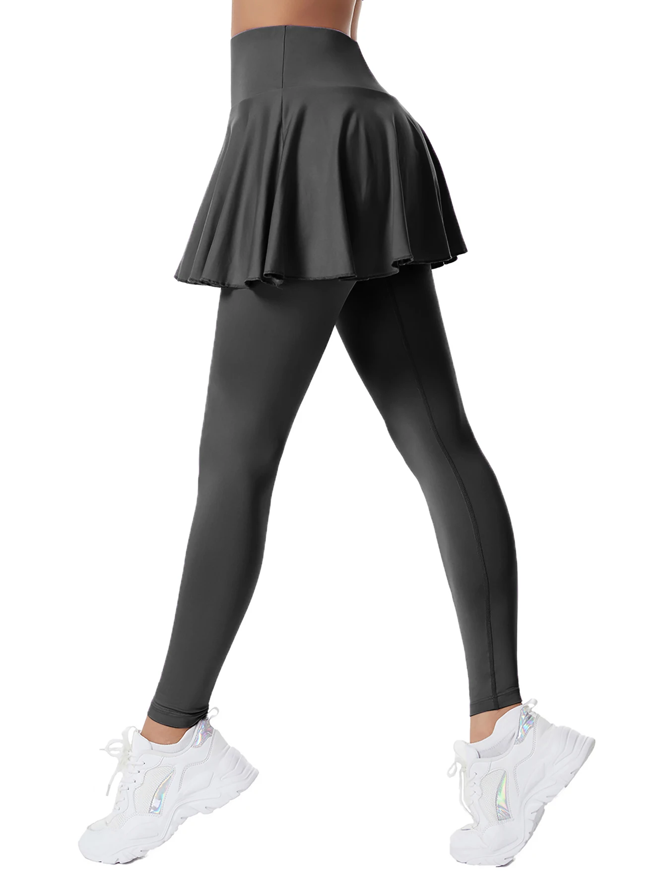 Women Tennis Skirted Leggings with Pockets Athletic Pleated Skirts with Leggings Workout Golf Skort