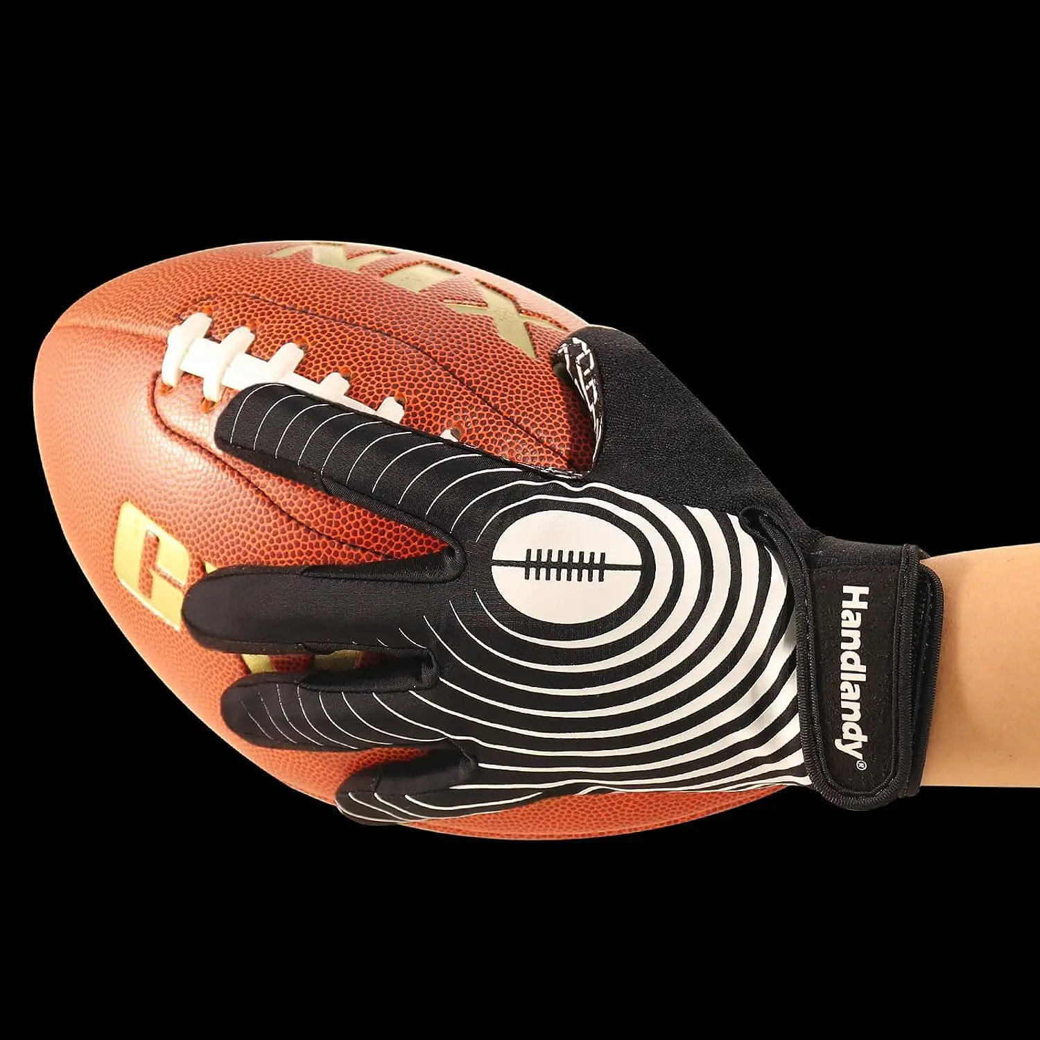 HANDLANDY Silicone palm Anti-slip Youth American Football Gloves Classic color Rugby Gloves