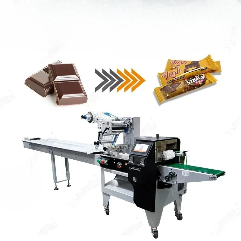 Hot sale automatic empacadora protein bar candy horizontal flowpack flow wrapper packing machine