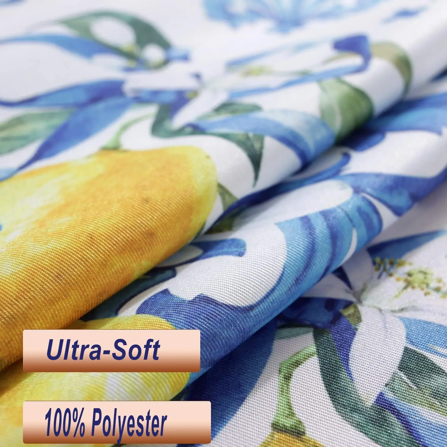 Summer Lemon Flower Rectangle Waterproof Tablecloth Party Decor Washable Farmhouse Kitchen Dining Tablecloth Wedding Decorations