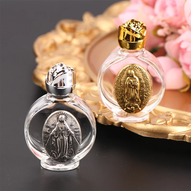 1PC Empty Holy Water Jesus Bottle Religious Cross Bottle Christian Baptism Supplies