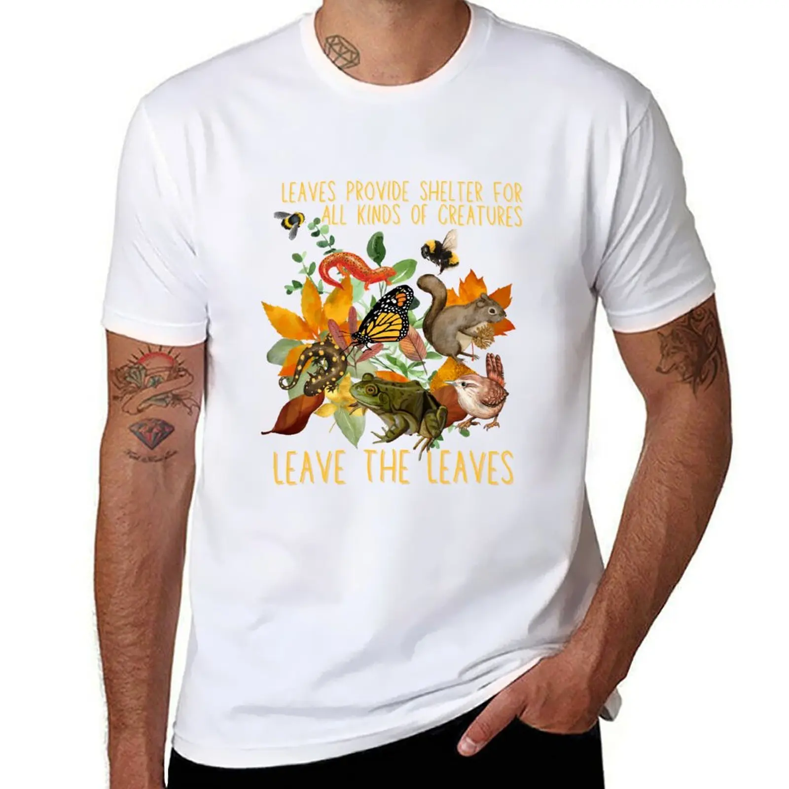 

Creatures Colorful Kinds All Shelter Of Leaves Design For Provide T-Shirt Lightweight Running Sports T-Shirt