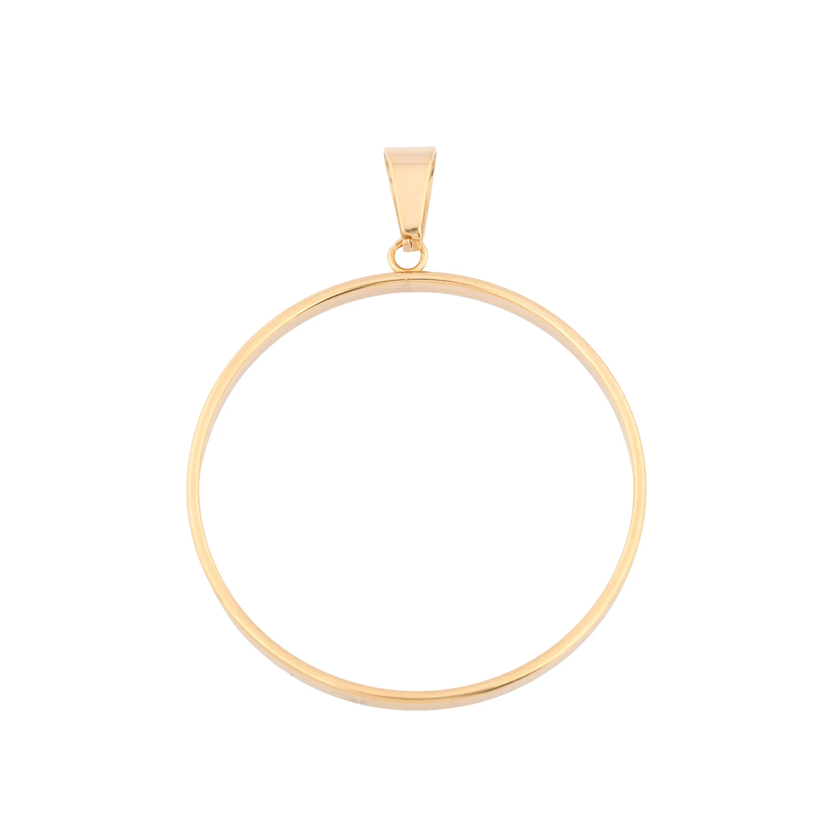 6pcs Stainless Steel 40mm Open Bezel Rings Diy Gold Plated Hollow Pendant Frame Blanks For Resin Jewelry Making