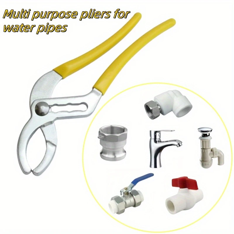 Multi-purpose Tool Water Pump Pliers,Pipe Wrench,Large Opening Faucet Repair Tools for Valves,Bathrooms,Pipes Work Installation