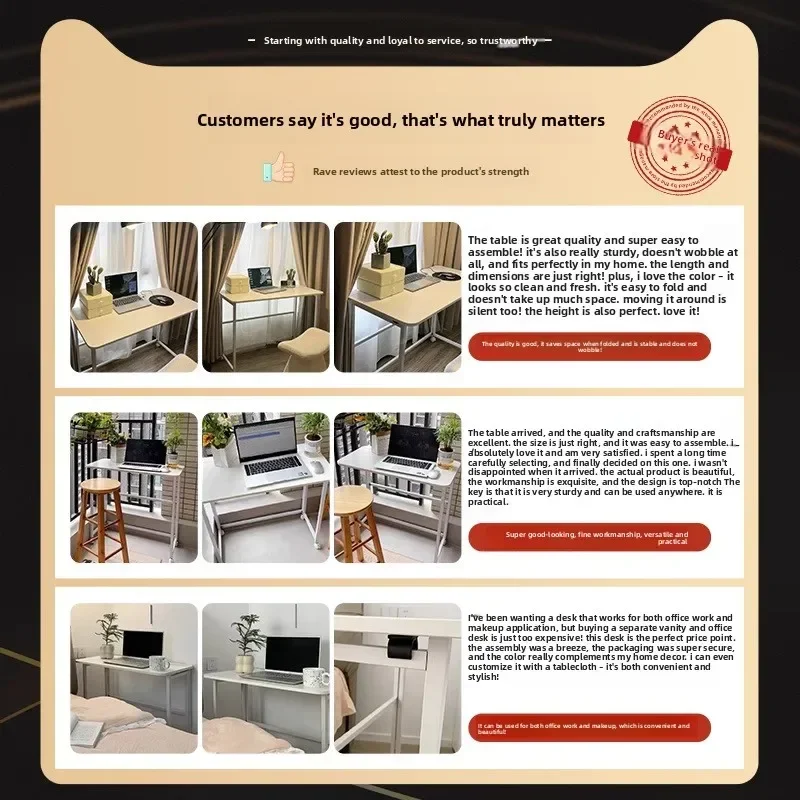 طاولة دراسة قابلة للطي، مكتب، رف كتب، مكتب متكامل، مكتب كمبيوتر، طاولة بجانب السرير متنقلة محمولة #4