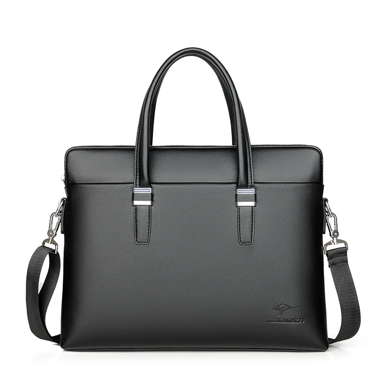 Valigetta da uomo Borsa in pelle PU portatile di alta qualità Borsa per laptop da 14 pollici A4 Borsa da lavoro a tracolla per documenti