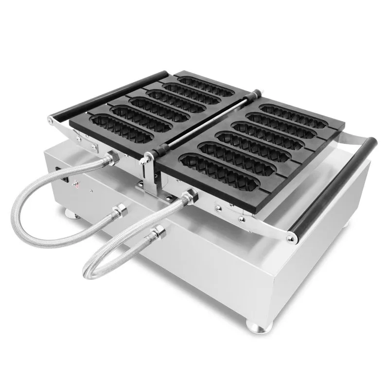 Electric 110V/220V Commercial Hot Dog Sausage Street Snack Machine 6PCS Crispy Waffle Maker