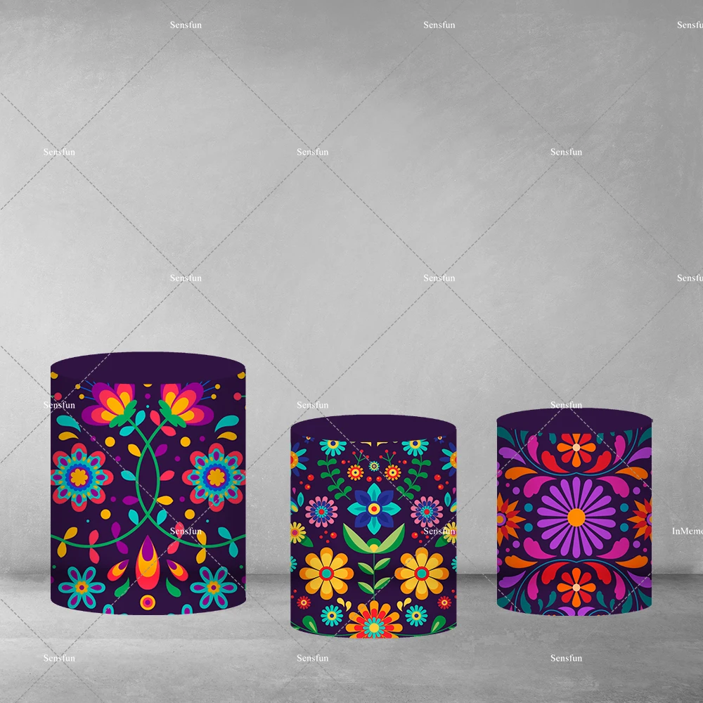 Day of The Dead Round Backdrop Mexican Dia DE Los Muertos Circle Background Fiesta Sugar Skull Photography Backgrounds