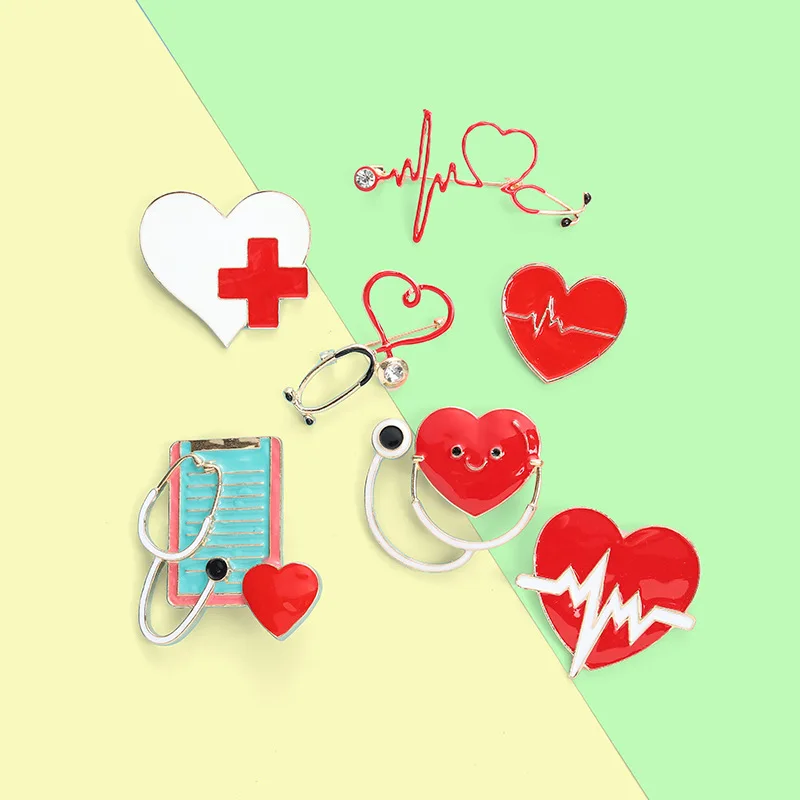 New Doctor Nurse Brooch Medicine Enamel Pins Syringe Injector Stethoscope Lapel Pin Badge Men Women Jewelry Gifts image 4