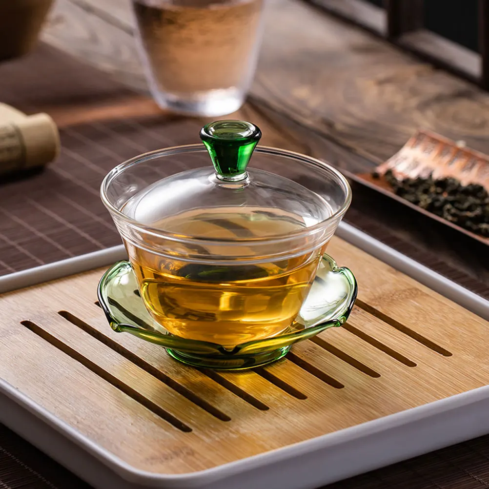 

1Set Glass Tea Cup Chinese Style Clear Tureen Teacup for Home Office Tea Gathering Elegant Drinking Solution Tureen Teacup