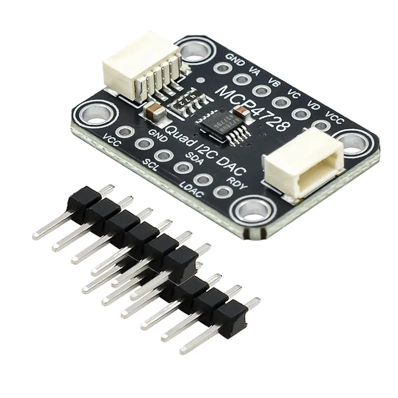 1Pcs MCP4728 Quad-DAC Output with EEPROM Module Compatible with STEMMA QT Qwiic DC2.7V-5.5V Small Volume