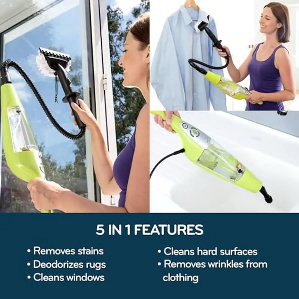 Steam Mop Hardwood Tile Upholstery Cleaner Grout Handheld All in One 5 in 1 Digital Control Powerful Environmentally Friendly