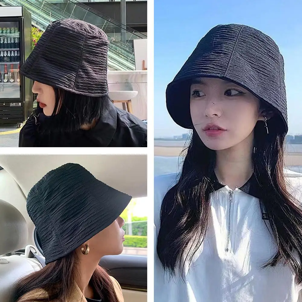 

Chiffon Fisherman Hat Women Summer Thin Fashionable Hat Korean Anti-ultraviolet All-matching Hat Breathable Bucket Sunshade P1U2