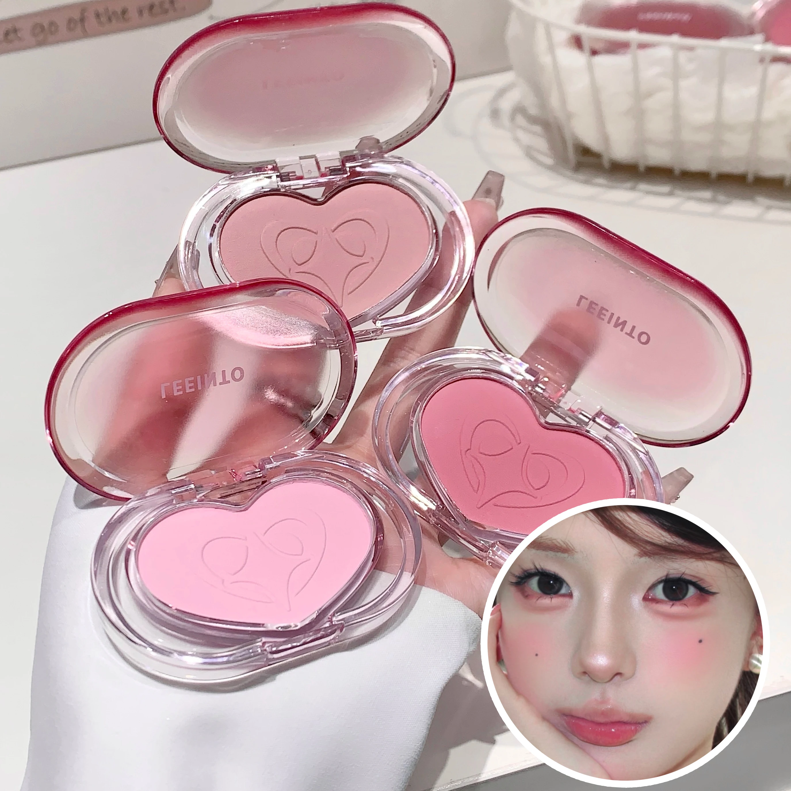 LEE INTO Blush de cor única Textura sedosa, renderização sem sensação de pó Baixa saturação, brilho fosco natural de longa duração