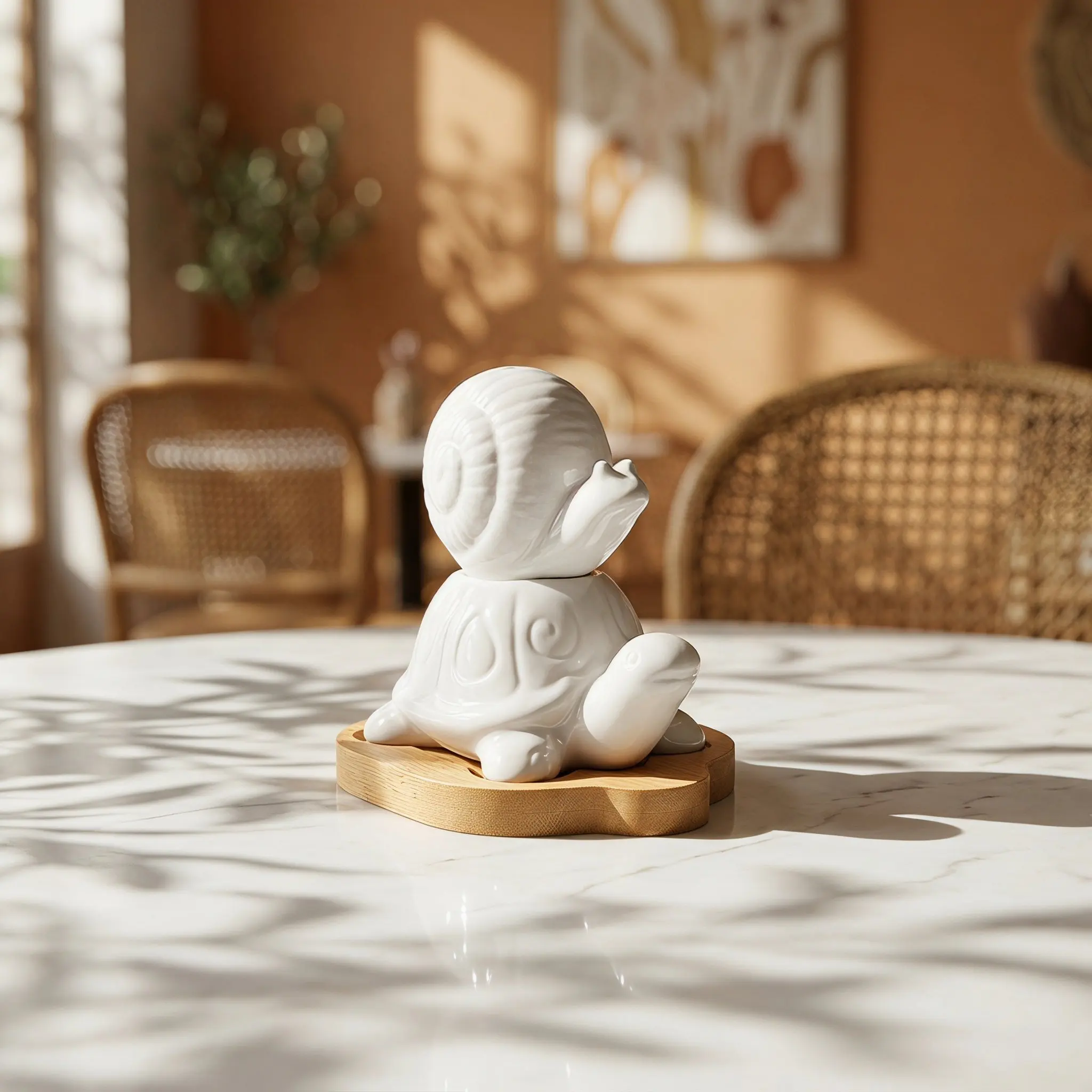 2Pcs Ceramic Salt Pepper Shaker Set Turtle Snail Animal Shape Kitchen Table Condiment Holder Spice Storage Container