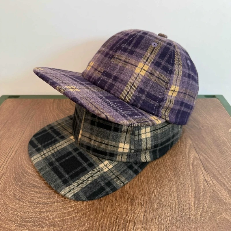 

Клетчатые бейсболки, весенне-летние модные универсальные шляпы с плоскими полями в американском винтажном стиле в стиле хип-хоп с утконосом