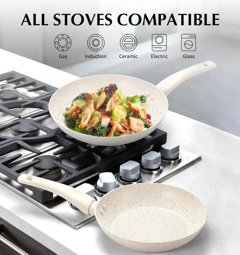 New Non-Stick Flat-Bottomed Pot Sauce Pans Japanese Jam Omelet Pot Stone Thick Frying Pan Egg Cooker Kitchen Accessory