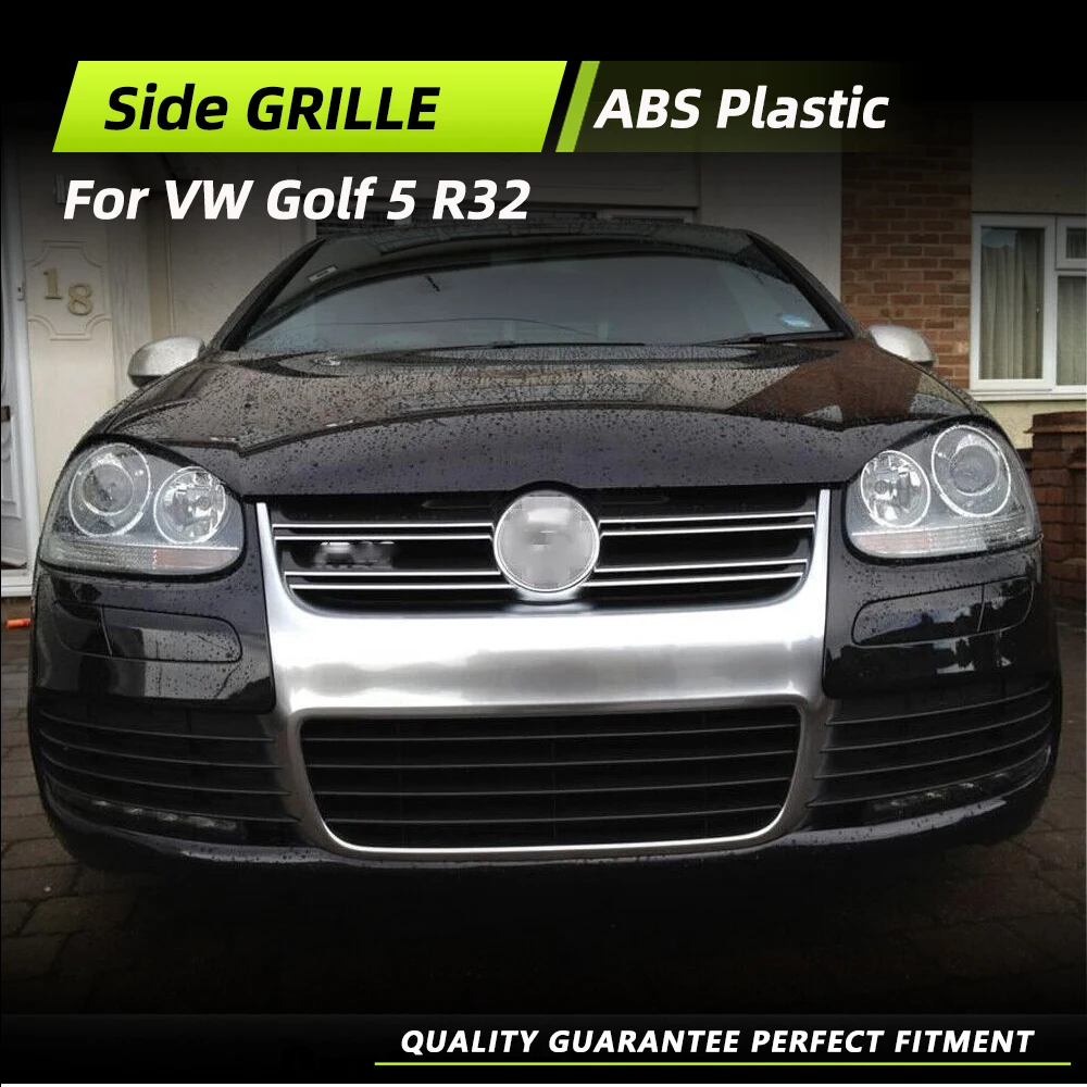 

Car Racing Car Body Kits Front Bumper Lower Side Grille Trim for Volkswagen VW Golf MK5 R32 2006-2008 No for Base GTI ABS Black