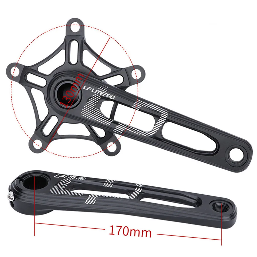 Litepro Folding Bicycle Crank Crankset 130BCD Integrated Hollow CNC Single Chainring Aluminum Alloy Chainwheel