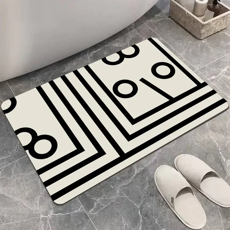 Nordic Minimalist Geometric Irregular Printed Carpet Living Room Kitchen Floor Mat Bathroom Non Slip Foot Mat Entrance Door Mat