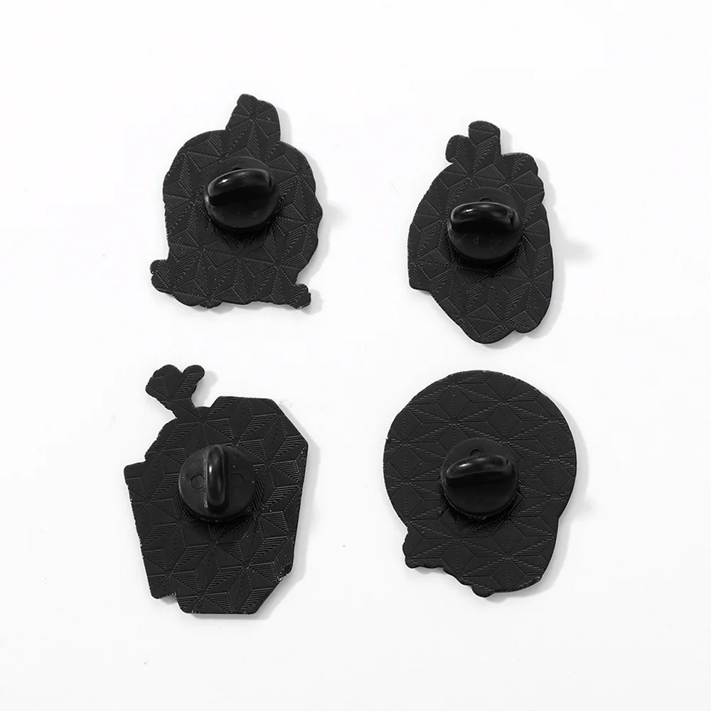 الهيكل العظمي بروش شارات المينا دبابيس سبيكة الملابس الإبداعية متعة هالوين عناصر الرعب مجوهرات هدية على ظهره للأطفال