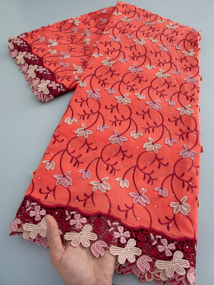 

Swiss Voile Lace In Switzerland With 3D Flower Applique Stones 2026 Super Quality African Lace Fabric For Wedding Lace Dress4886