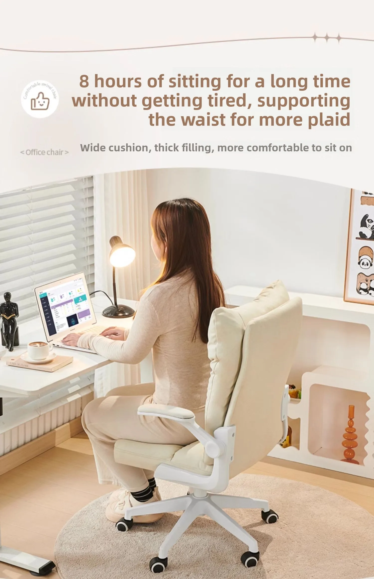 Comfortable Study Desk Chair Computer Backrest Household Makeup Ergonomics Rental Room Dormitory Student