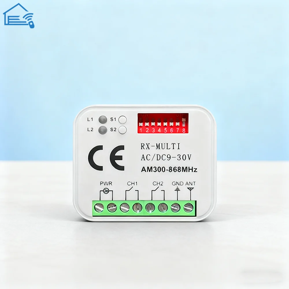 Universal Garage Door Gate Remote Control Receiver 300 a 868 MHz Receiver AC/DC9-30V Gate Controller Opener Transmitter