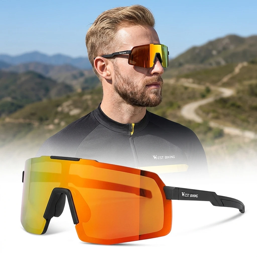 

Профессиональные поляризованные велосипедные очки WEST BIKING для MTB и шоссейных велосипедов, спортивные солнцезащитные очки с защитой UV400, мотоциклетные и велосипедные очки