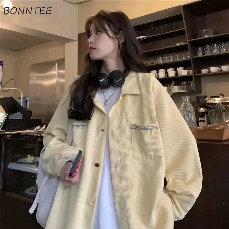 

Jackets Women Solid Simple Spring All-match Daily Leisure Basics Delicate Sweet Korean Style Graceful Attractive Young Ladies