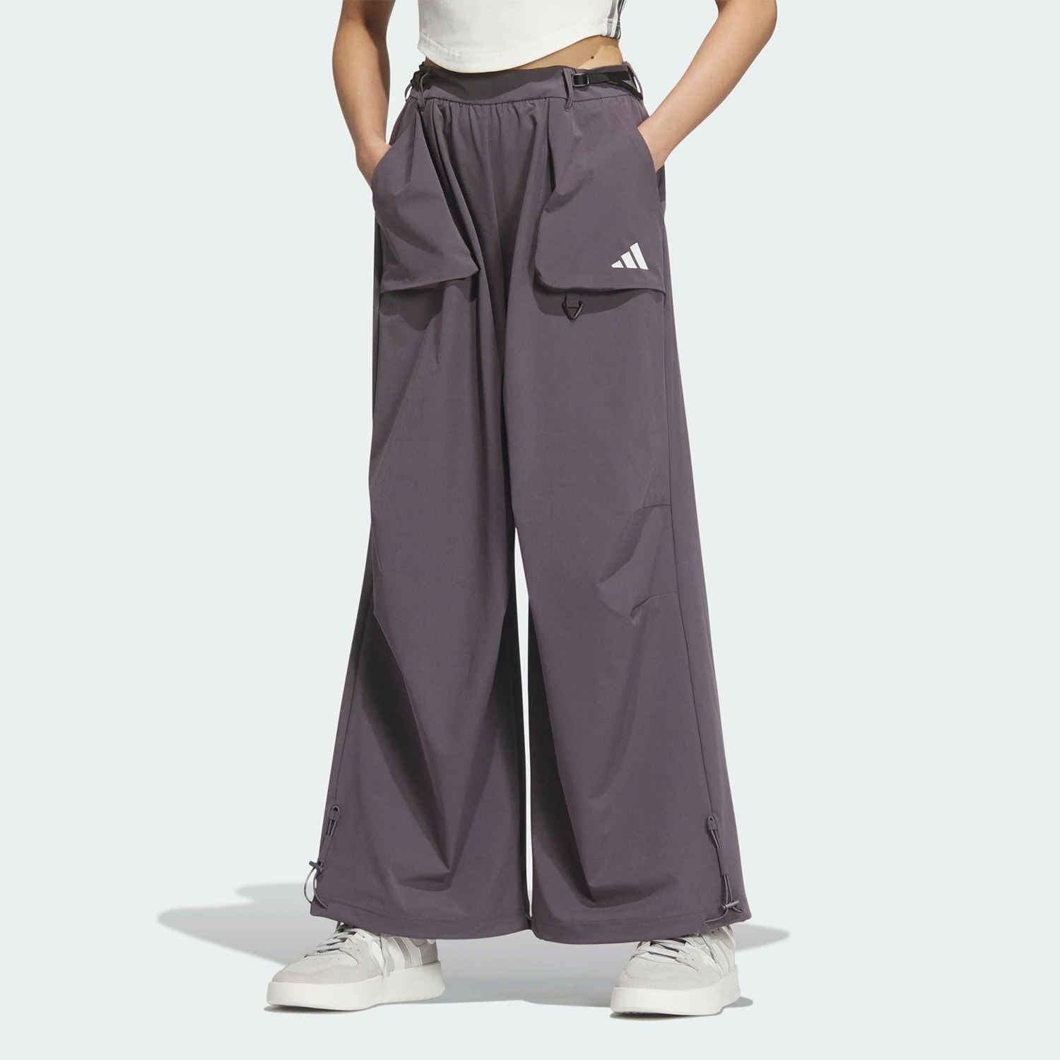 

Adidas genuine 2025 Spring New Women's Loose Wide-Leg Scimitar Pants JZ2172