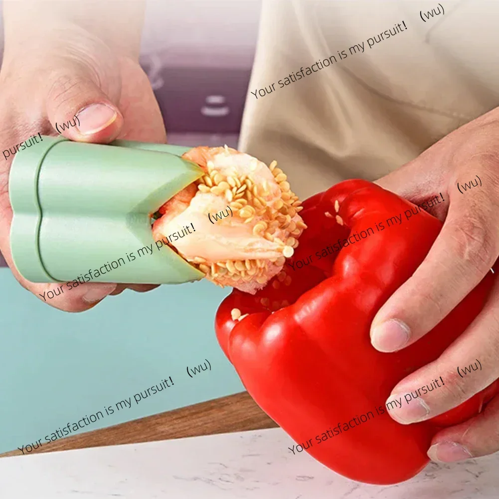 2-in-1 Fruit Pepper Corer Color Pepper Corer Seed Removing Tool Portable Kitchen Utensil Reusable Fruit Vegetable Coring Tool