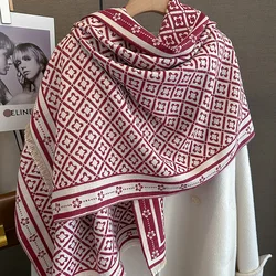 Warm Fashion Pashmina 2023 Design Cashmere Scarf Women Winter Wrap Shawl Head Scarves Femal Poncho Neckerchief Echarpe Bandana