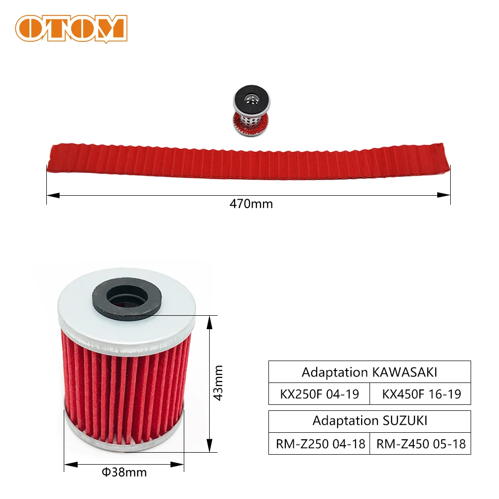 Motocross Oil Filter For KAWASAKI KX250F 04-19 KX450F SUZUKI RMZ250 RM-Z450 Motorcycle High Quality Filtration Paper Cleaner