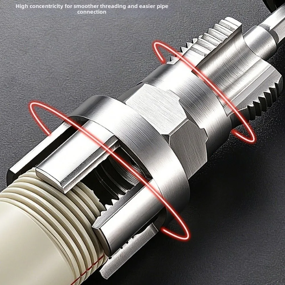 1/2 inch and 3/4 inch Pipe Threading Tool 5 Tooth Quick Threading Pipe Thread Cutter Hex Shank Internal External Threader