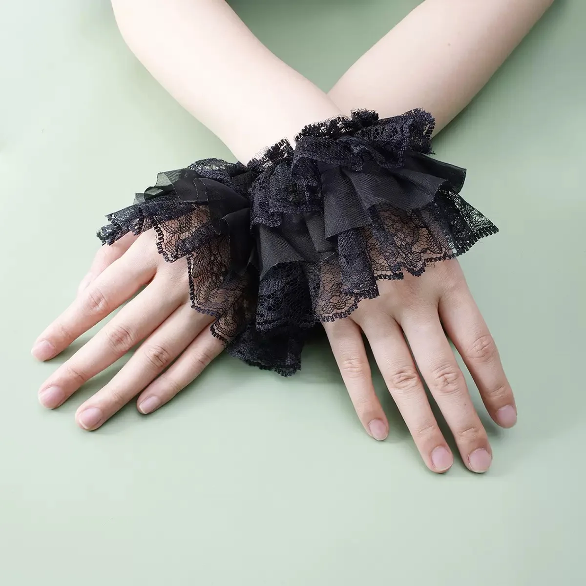 

Lolita Down Jacket Decorative Arm Sleeves Four Seasons Korean Gloves Lace Fake Cuffs Wrist Sleeves Bubble Sleeves Paired