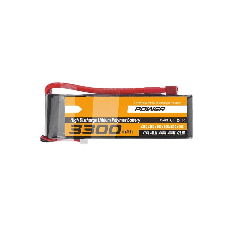 High-Quality 2PCS 3300mAh 7.4V 45C 2S Lipo Battery for FPV Drone RC Car Buggy Truggy Racing Hobby RC Model Parts with XT60 Plug