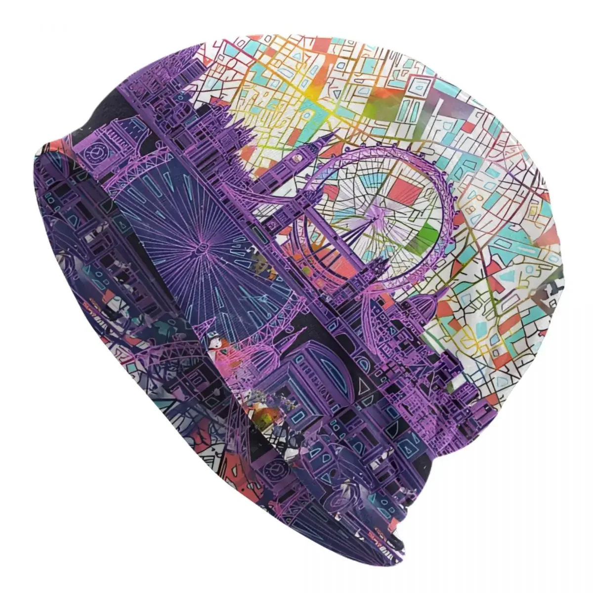 London Skyline Abstract Bonnet Homme Fashion Skullies Beanies Caps For Men Novelty Hats