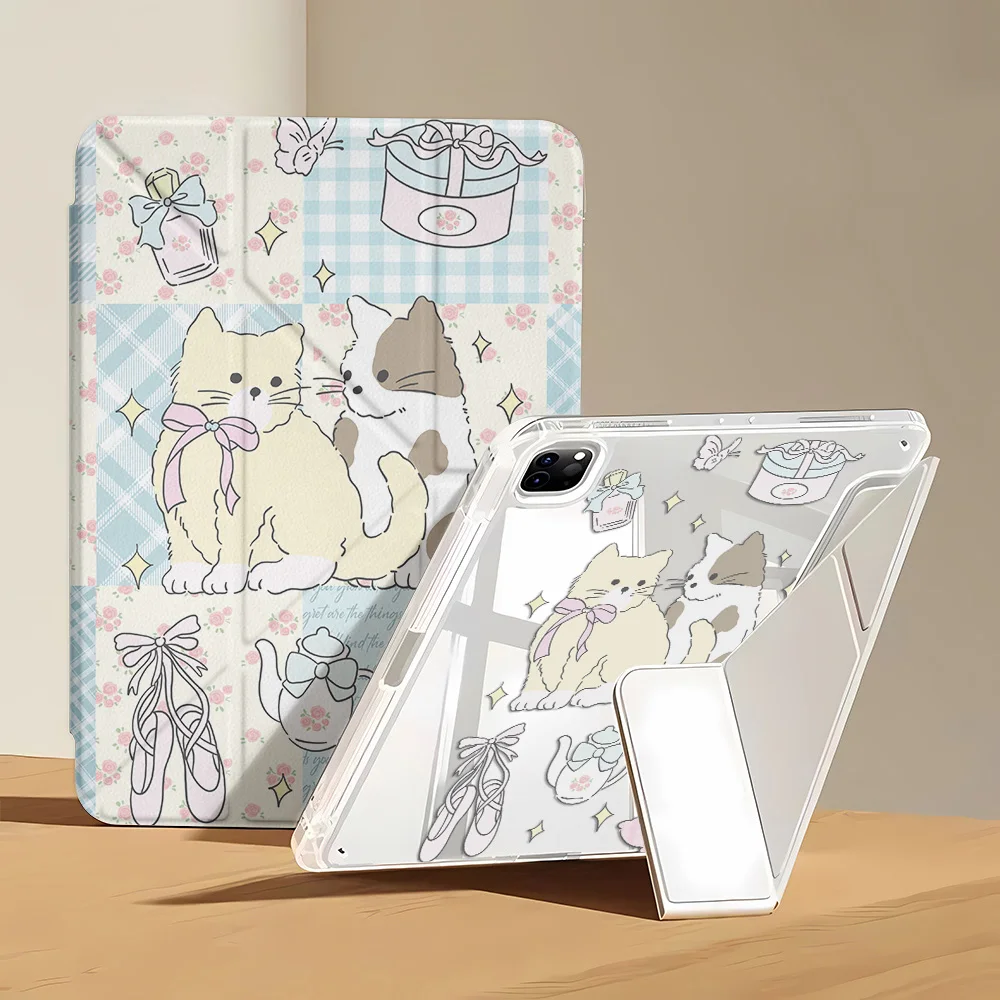 Cute Cartoon Y-Fold Tablet Case For iPad A16 11 10.9 inch 2022 iPad Pro 11 12.9 13 10.5 Air 11 2024 13 5 4 3 2 1 Mini 7 6 Covers