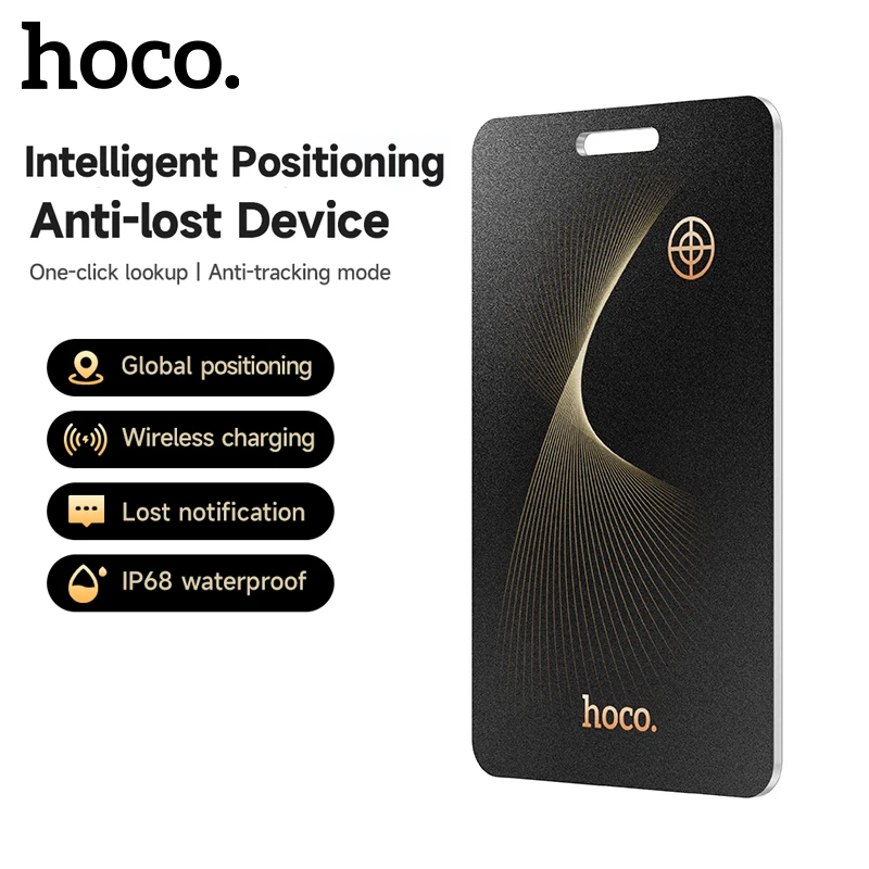 

HOCO Smart Anti-Lost Tracker Device Wallet Ultra-thin GPS Location Card Wireless Charging IP68 Waterproof For iPhone Find My Tag