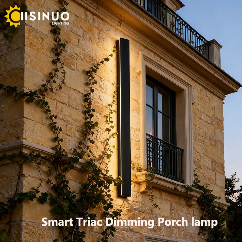 Outdoor Porch Wall Light 10%-100% Smart Triac Dimming Garden Corridor Lighting IP67 Waterproof Sconce Rust-Proof Stainless Steel