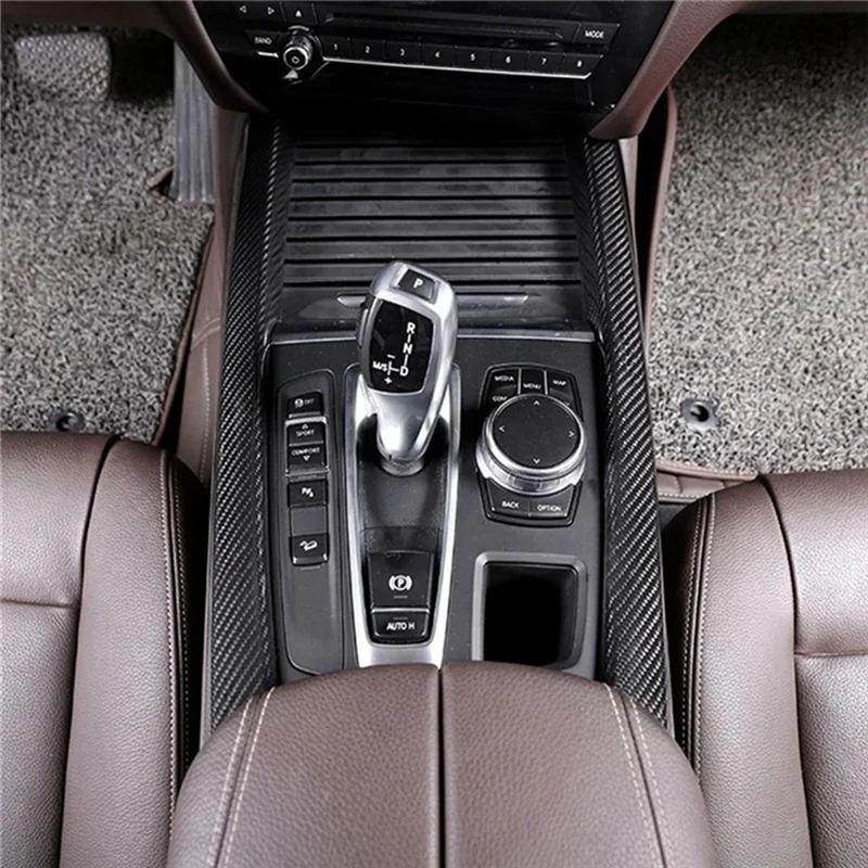 

Car Interior Cover-Real Carbon Fiber Center Console Gear Shift Panel Side Trim Strips For BMW X5 F15 2014-2018 1 Pair